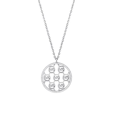 Michael Kors Sterling Silver CZ Pendant Necklace